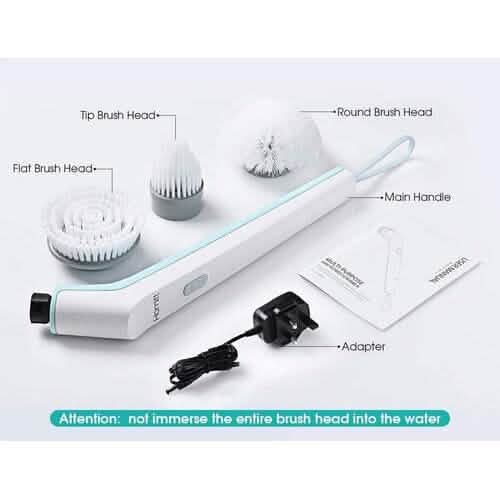 Brosse de nettoyage électrique sans fil HOMITT avec 3 têtes de brosse