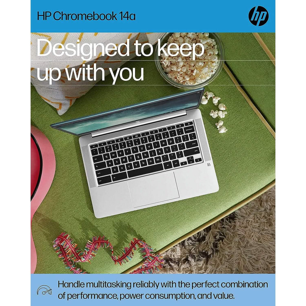 HP 14a-na0220nr, 14" HD Chromebook Intel Celeron N4120, 4GB RAM, 64GB eMMC (Refurbished)