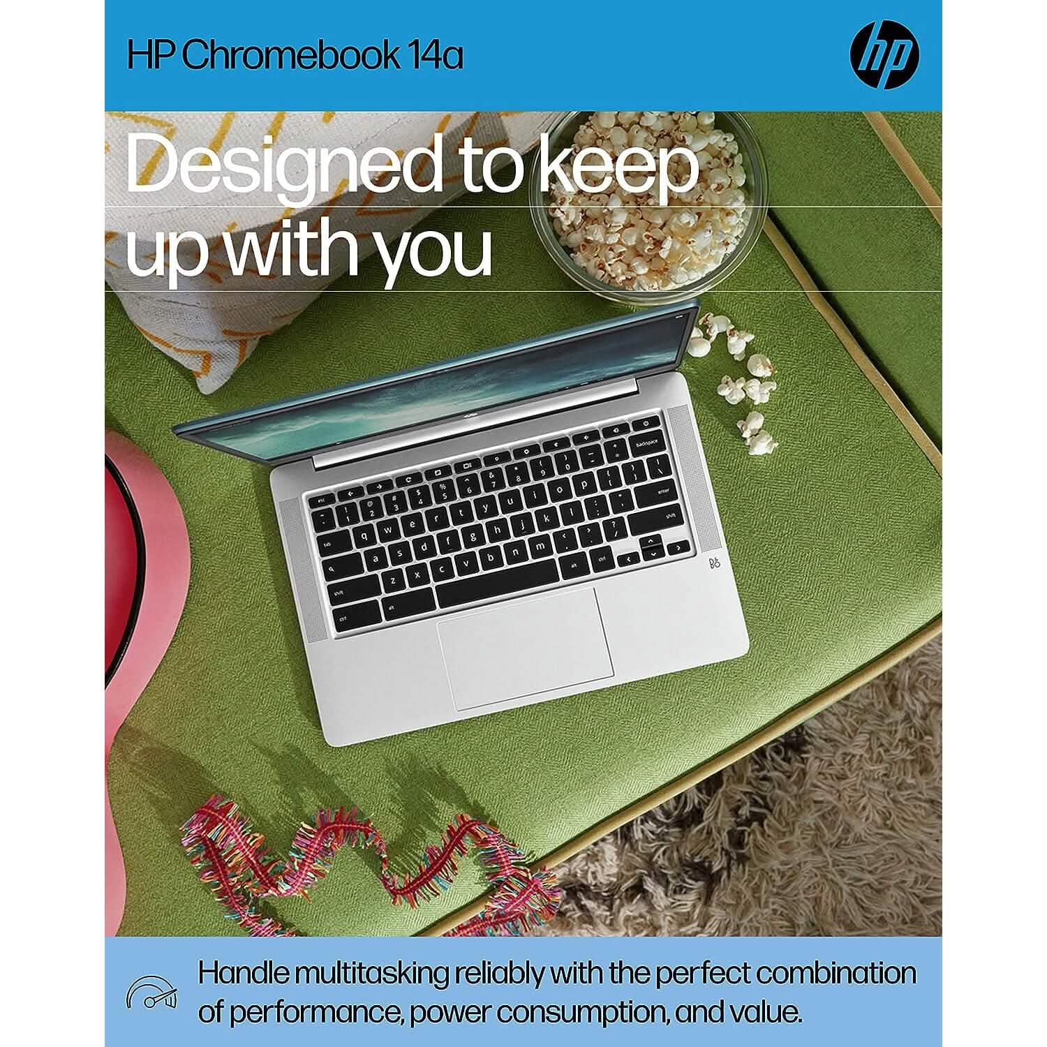 HP 14a-na0220nr, 14" HD Chromebook Intel Celeron N4120, 4GB RAM, 64GB eMMC (Refurbished)