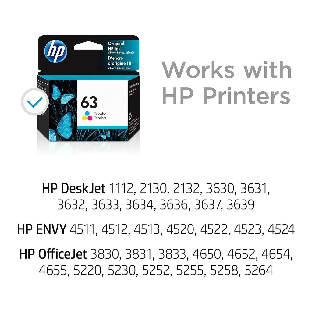 HP 63 Original Ink Cartridge F6U61AN F6U62AN