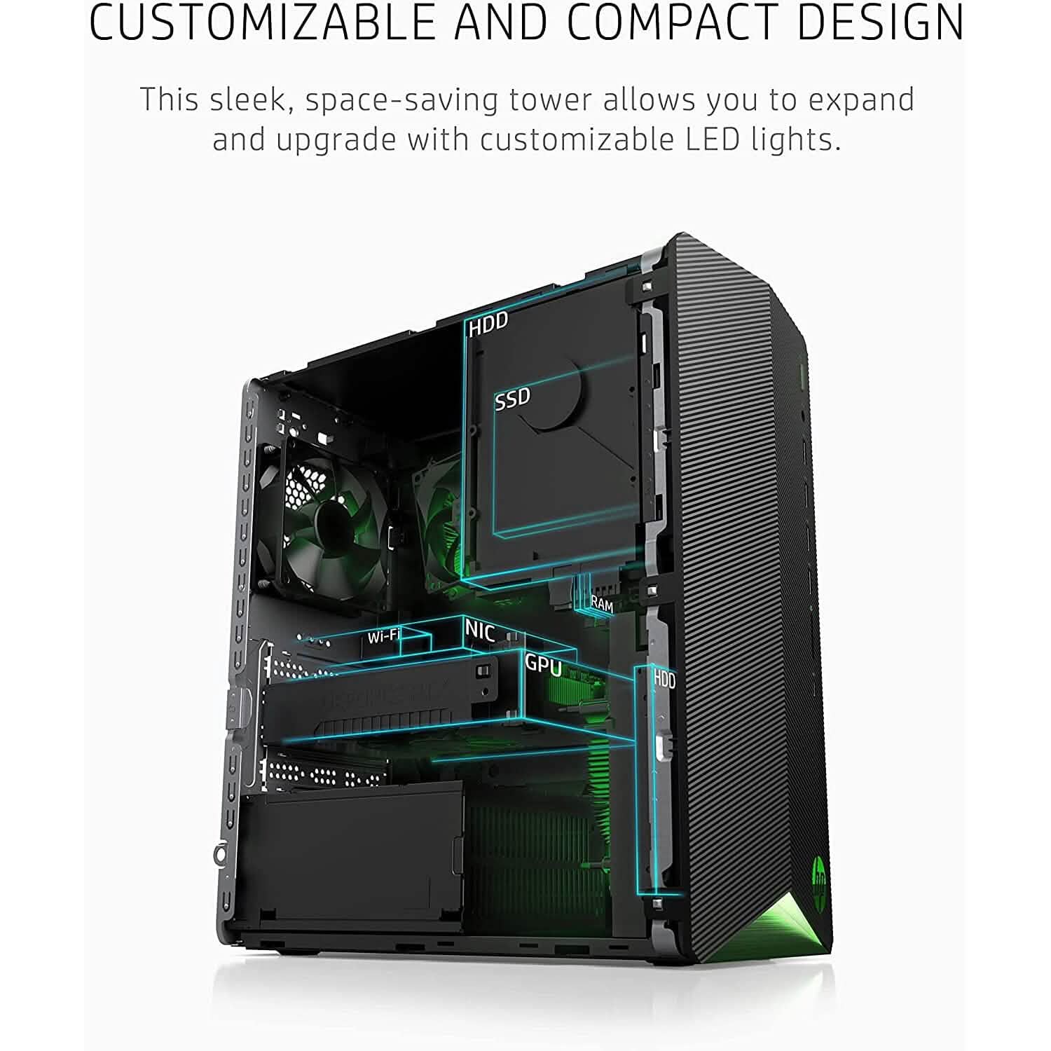 PC de jeu HP Pavilion AMD Ryzen 3 5300G Processeur 8 Go RAM 256 Go SSD (Reconditionné)