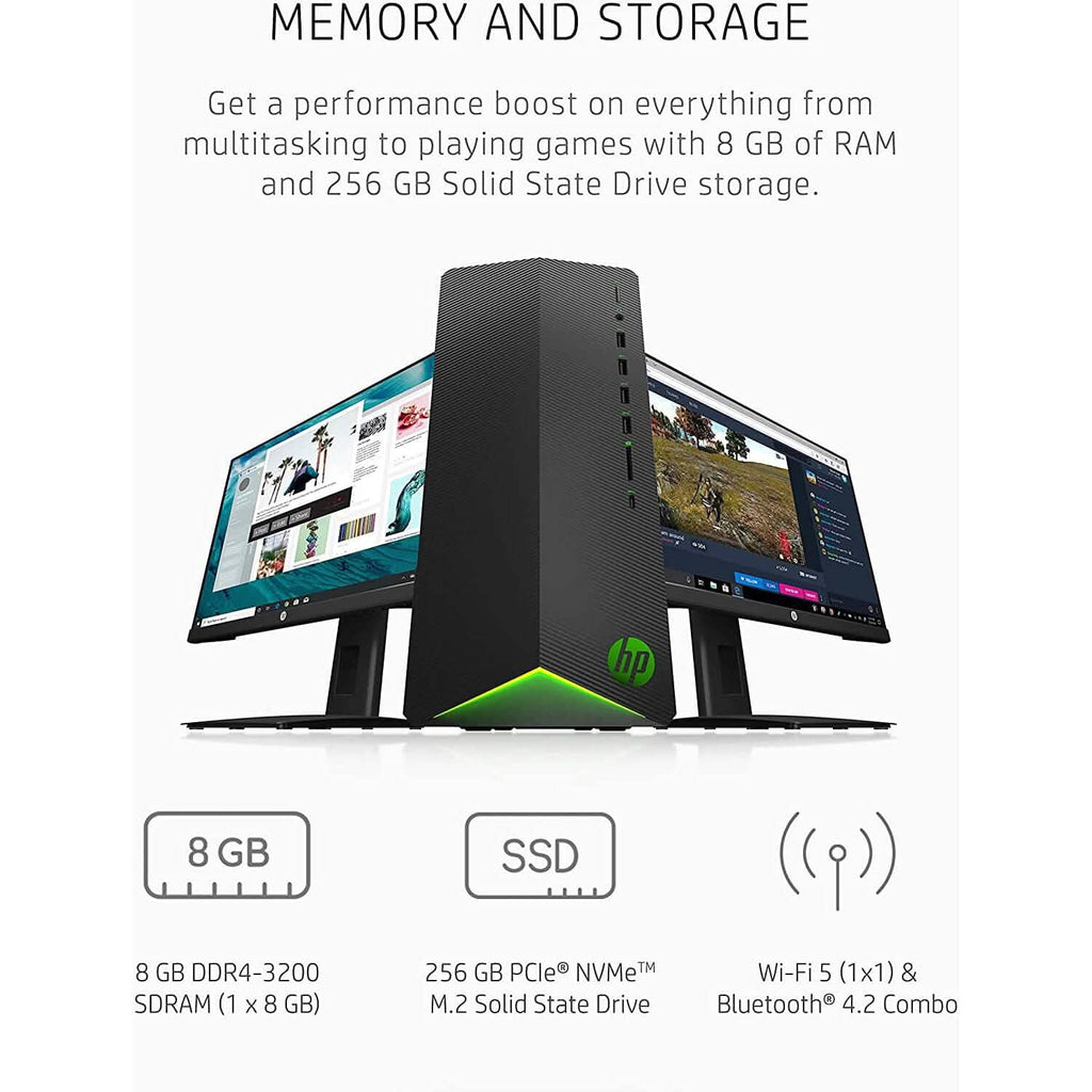 PC de jeu HP Pavilion AMD Ryzen 3 5300G Processeur 8 Go RAM 256 Go SSD (Reconditionné)