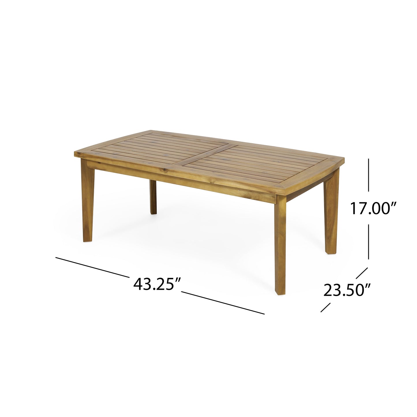Outdoor Acacia Wood Rectangular Patio Coffee Table