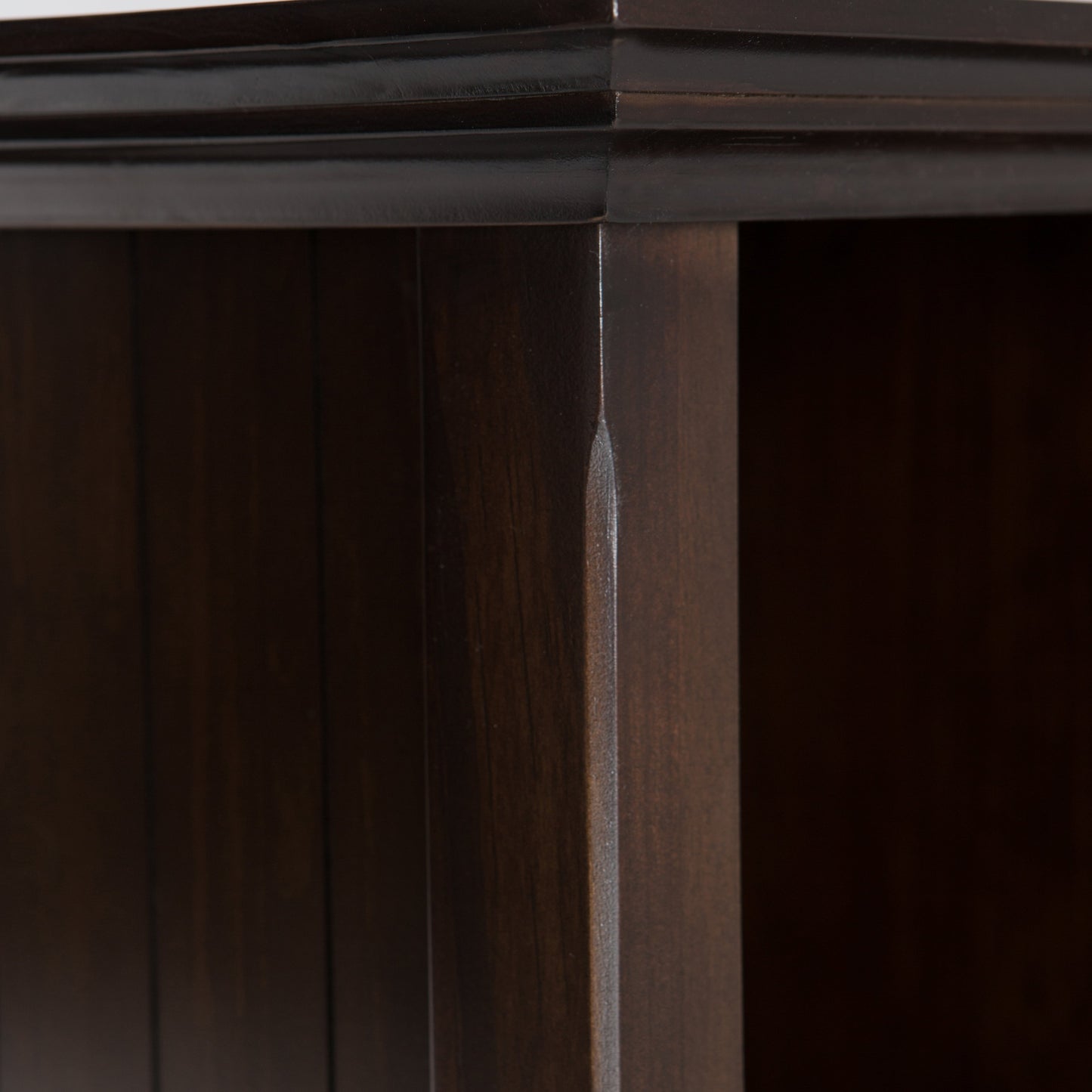Acadian 57 Inch Wide Solid Wood 8 Cube Storage Sofa Table in Brunette
