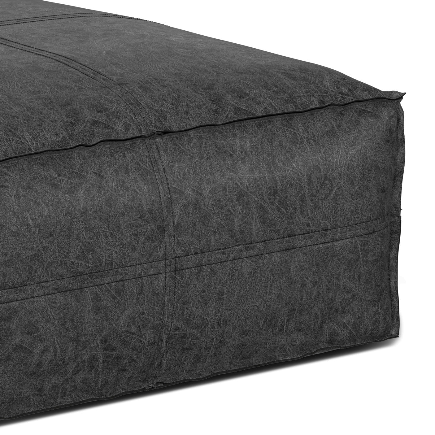 Brody - Large Square Coffee Table Pouf - Distressed