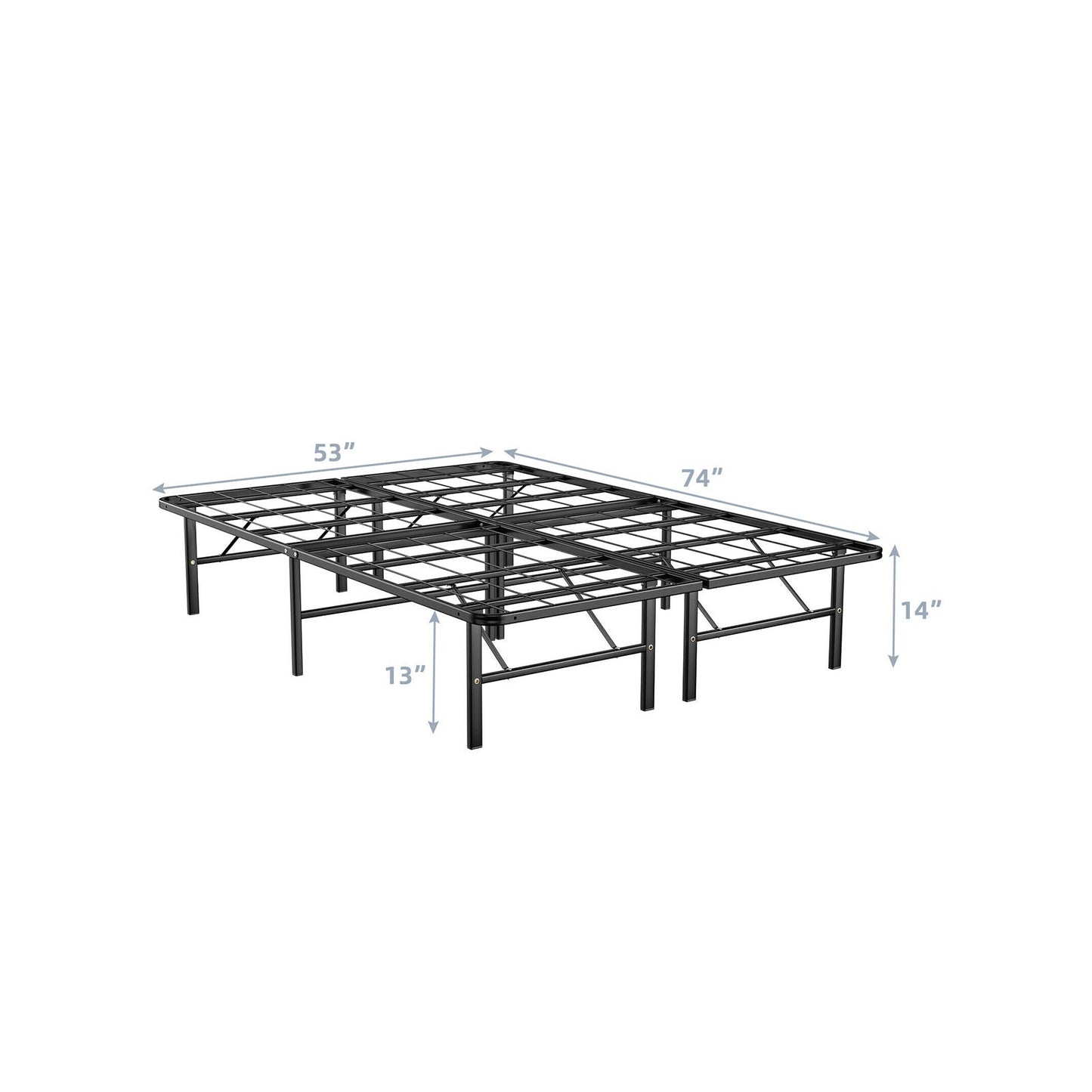 Twin/Full/Queen Size Foldable Metal Platform Bed with Tool-Free Assembly