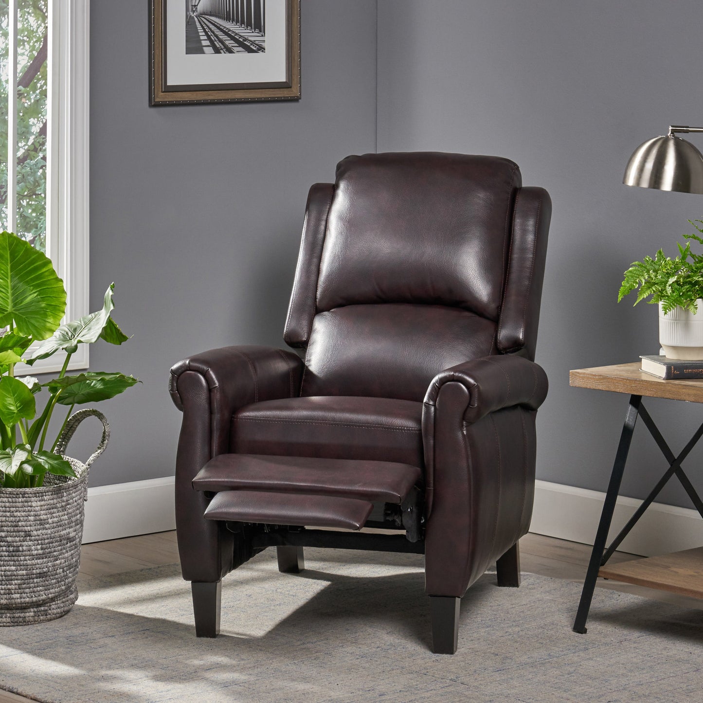 Mid-Century Modern Fabric Recliner Chair