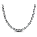 巨大 23 Ct TW ラウンドカット 天然ダイヤモンド テニス ネックレス 14K ホワイトゴールド 18"
