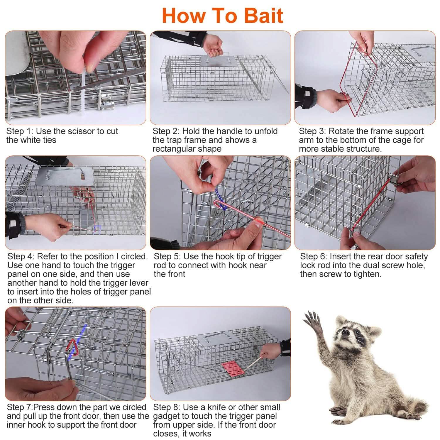 Humane Live Animal Rodent Cage Collapsible Galvanized Wire