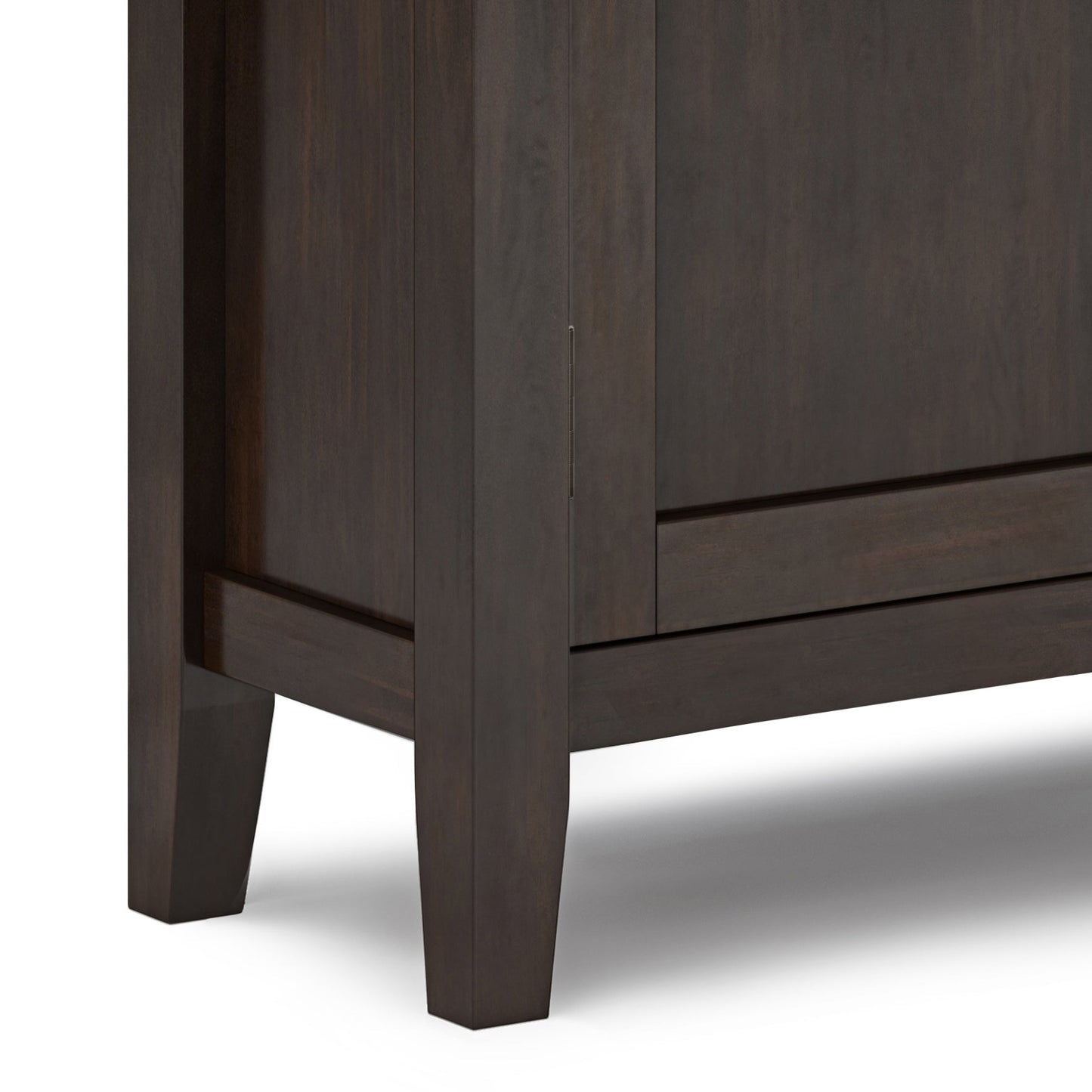 Redmond 32 Inch Wide Solid Wood Low Storage Cabinet in Brunette