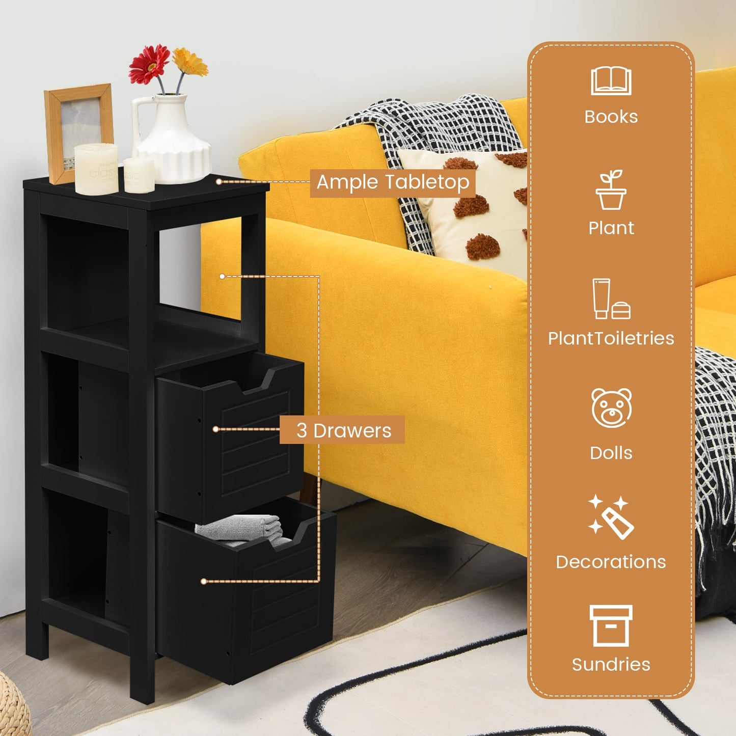 Floor Cabinet Multifunction Storage Rack Stand Organizer