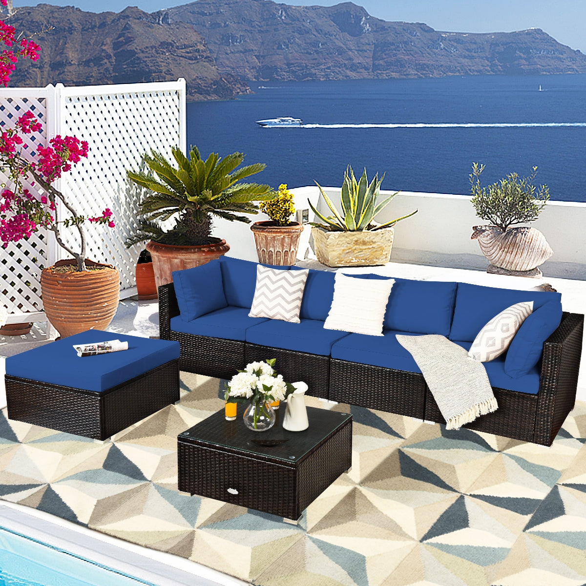 6 Pieces Outdoor Patio Rattan