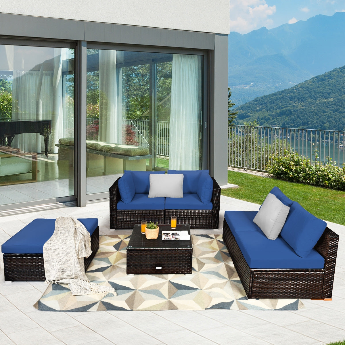 6 Pieces Outdoor Patio Rattan