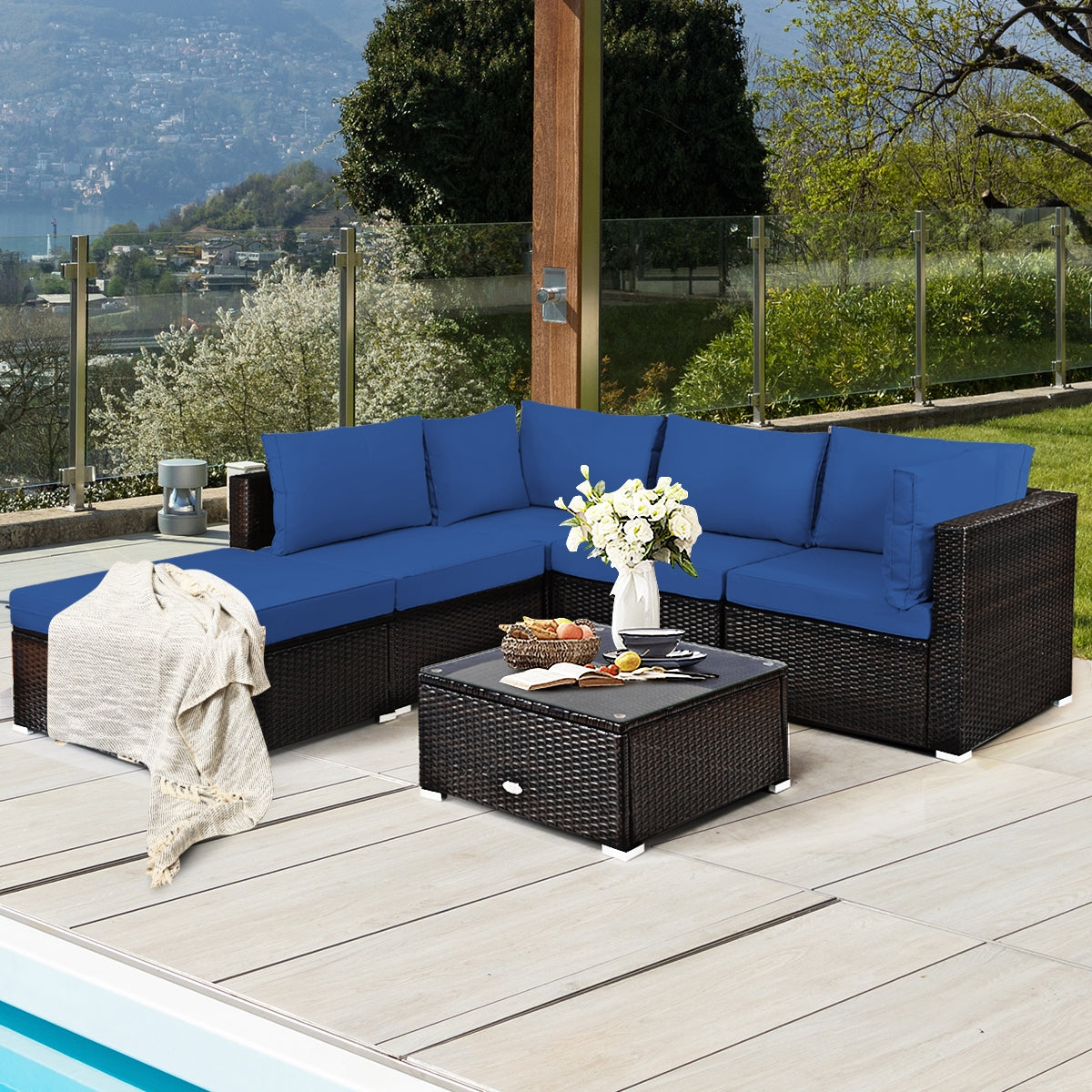 6 Pieces Outdoor Patio Rattan