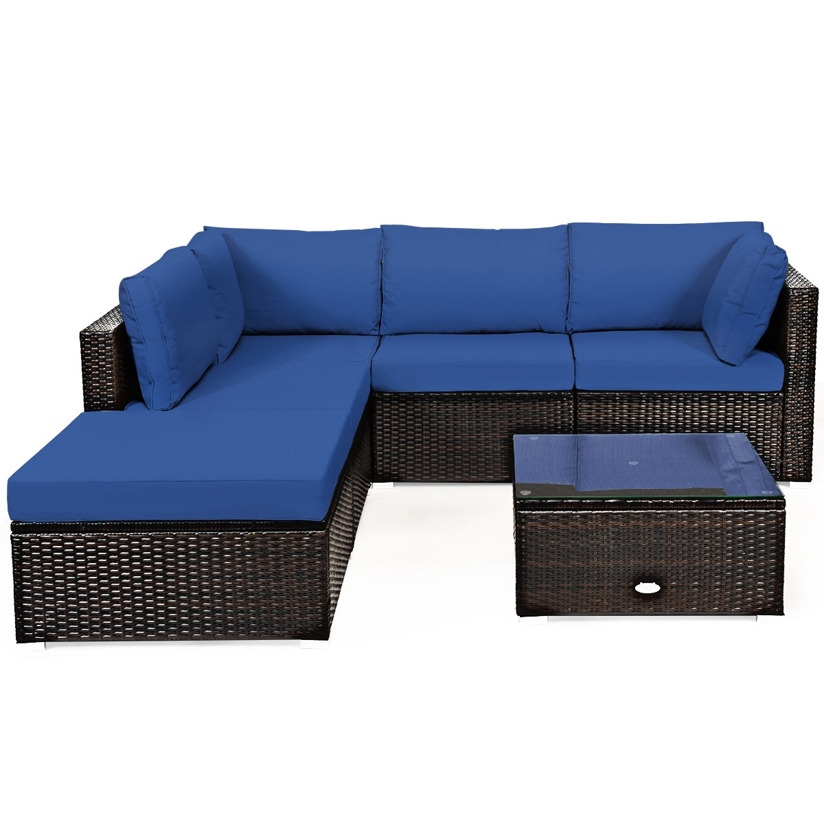 6 Pieces Outdoor Patio Rattan