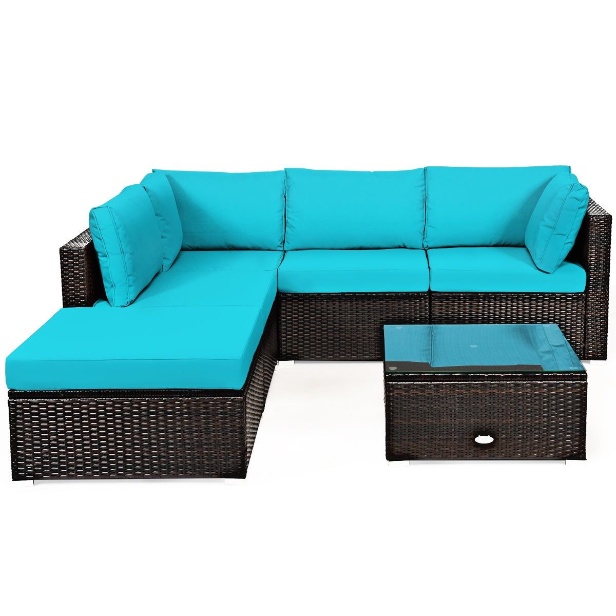 6 Pieces Outdoor Patio Rattan