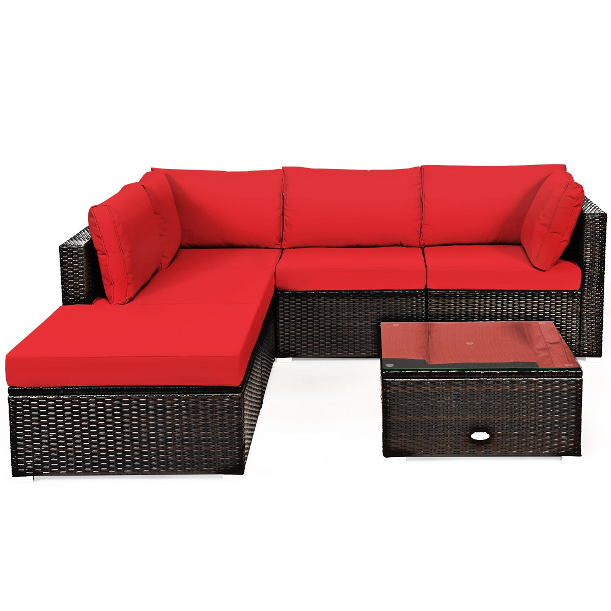 6 Pieces Outdoor Patio Rattan