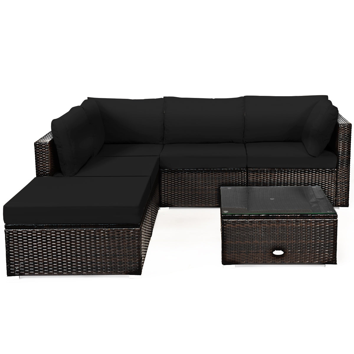 6 Pieces Outdoor Patio Rattan