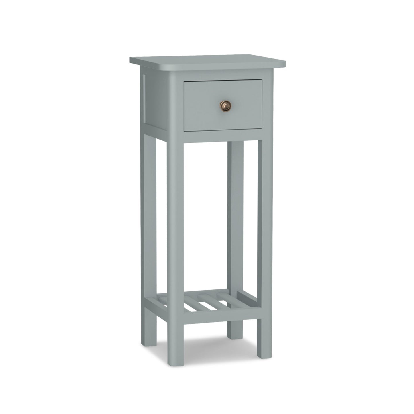 2 Tier Slim Nightstand Bedside Table with Drawer Shelf