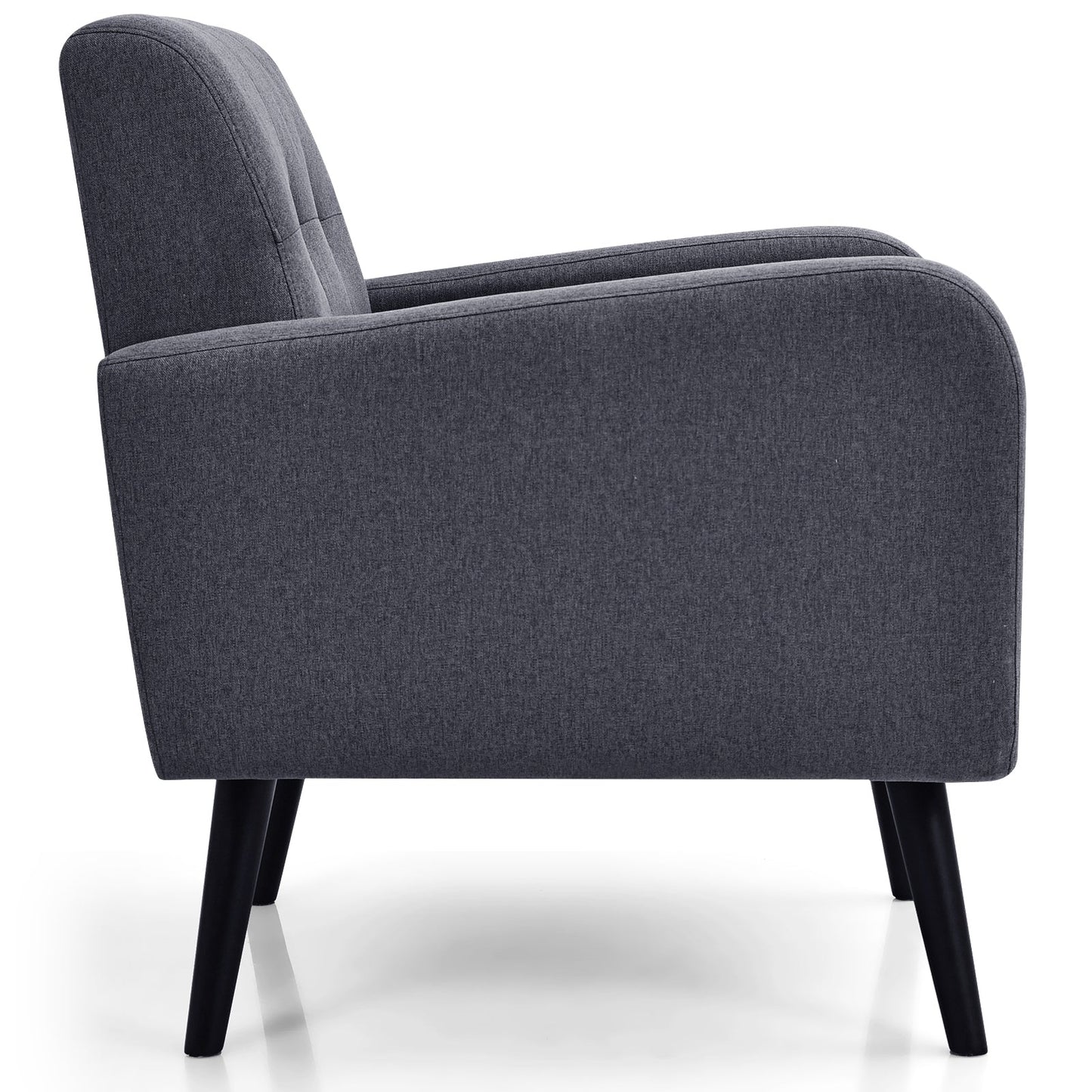 Modern Upholstered Comfy Accent Chair Single Sofa with Rubber Wood Legs