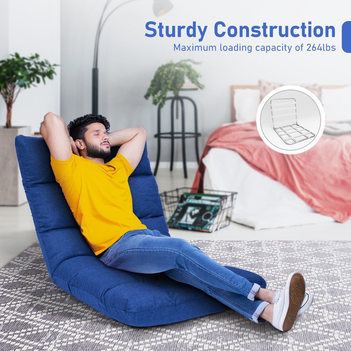 14-Position Adjustable Folding Lazy Gaming Sofa