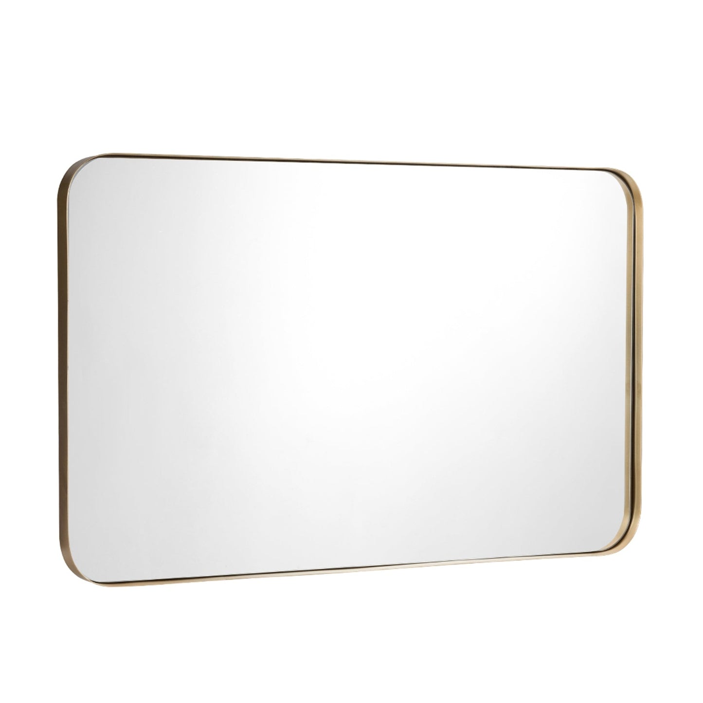 32 Inch x 20 Inch Metal Frame Wall-Mounted Rectangle Mirror