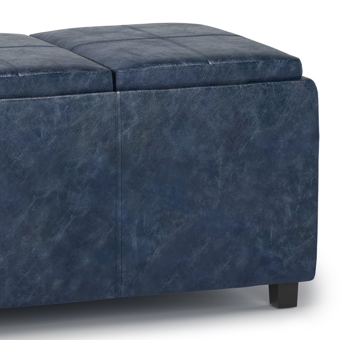 Avalon 42 Inch Wide Storage Ottoman in Denim