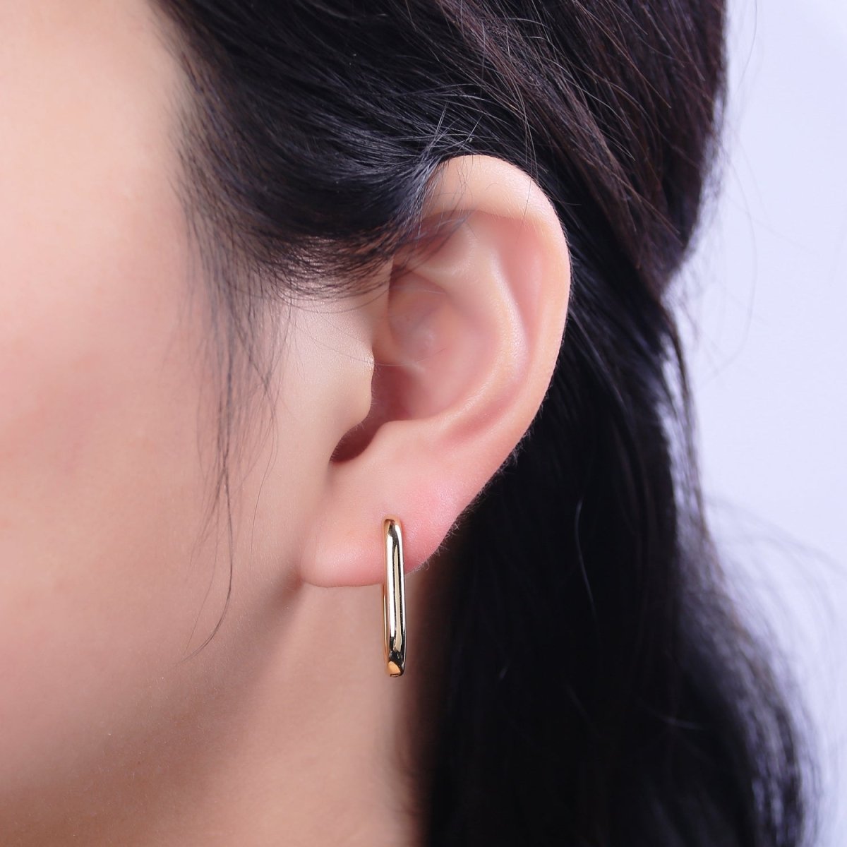 Hypoallergenic Oval gold hoops, rectangular gold Filled hoop earring, Minimalist Elegant hoops, Classic hoops, sophisticated Everyday Jewelry hoops T-270