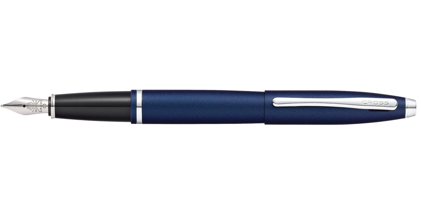 Calais™ Matte Metallic Midnight Blue Fountain Pen with Stainless Steel Nib