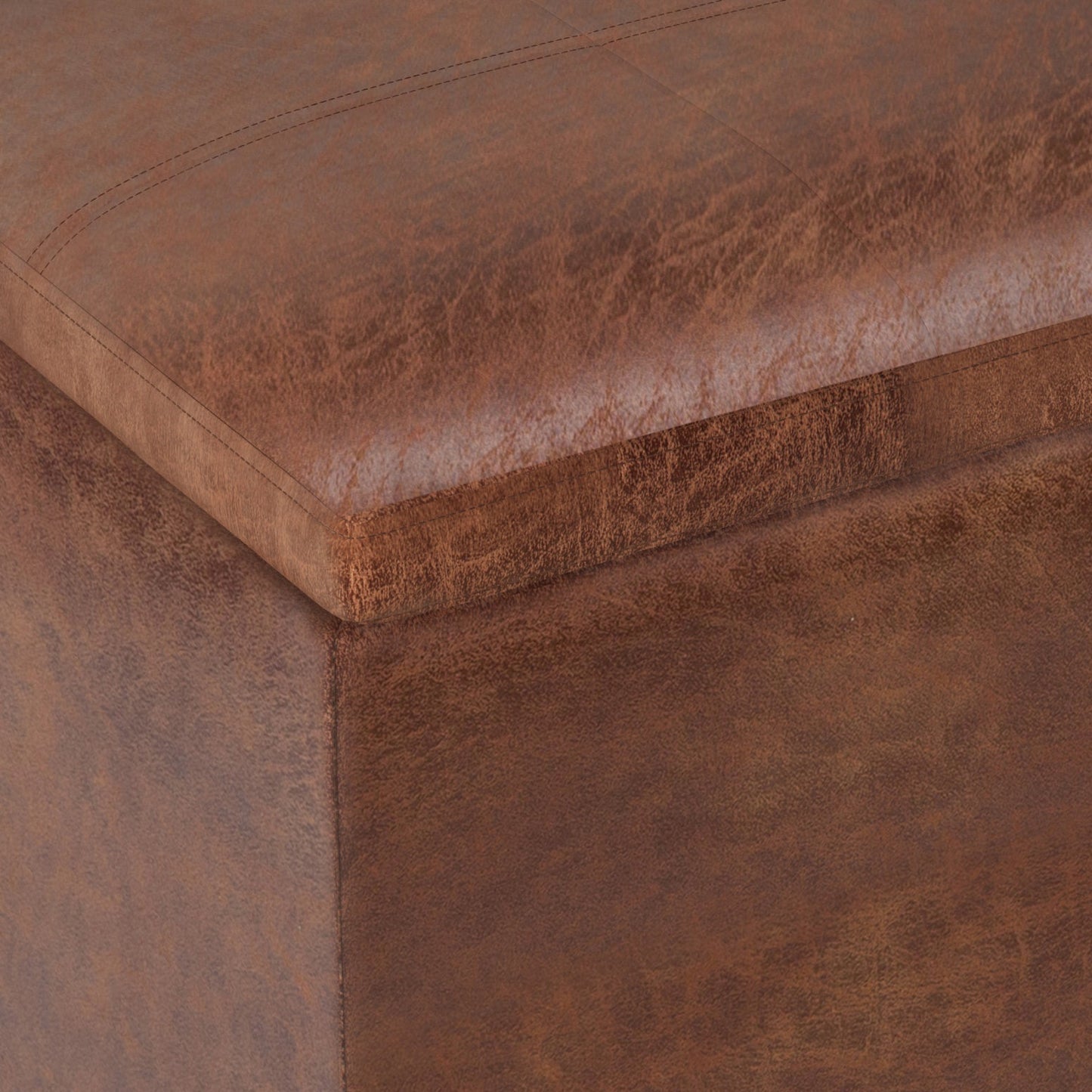 Rockwood 17 Inch Wide Cube Storage Ottoman with Tray