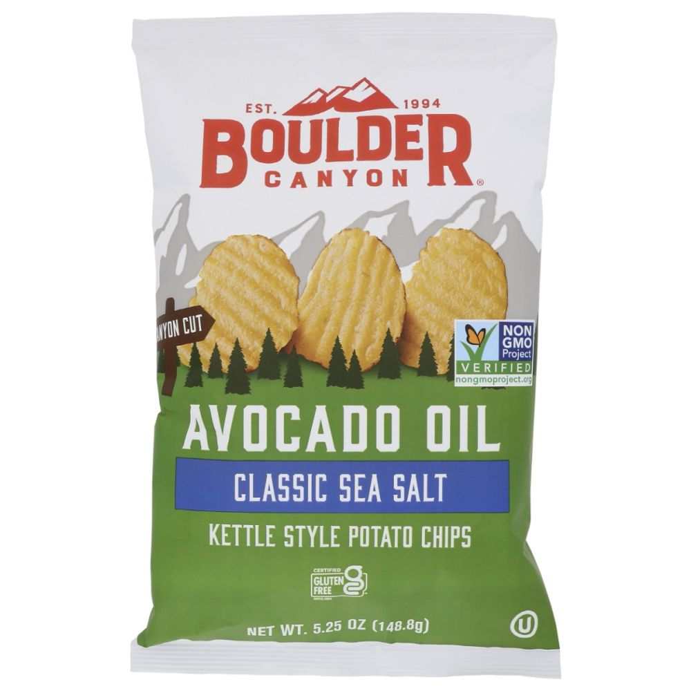 BOULDER CANYON: Avocado Oil Chips -Classic Sea Salt Kettle Style 5.25oz