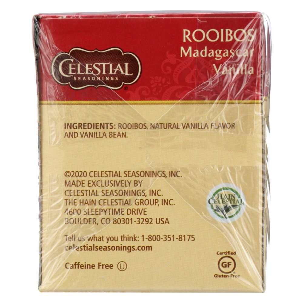Celestial Seasonings Madagascar Vanilla Rooibos Herbal Blend Tea -20bg