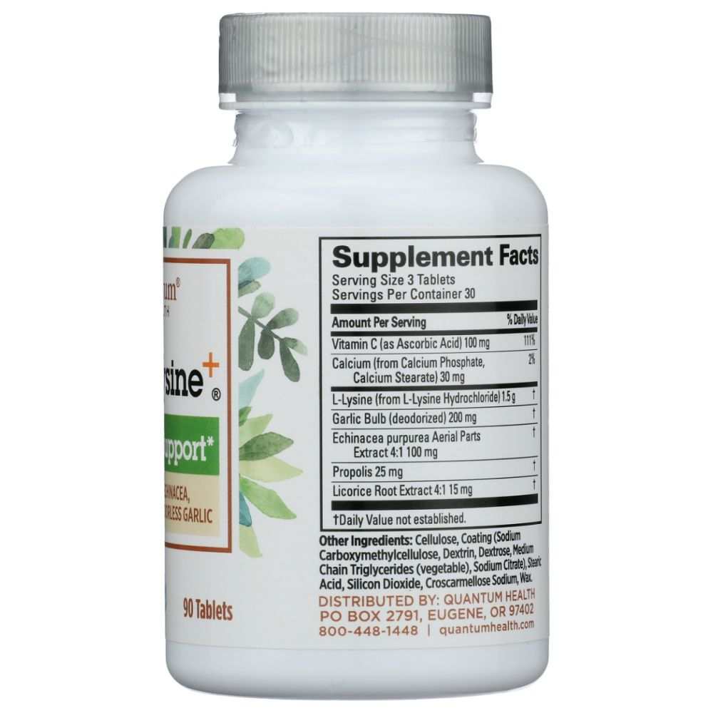 QUANTUM: SuperLysine Advanced Lysine Supplement, 90 tb
