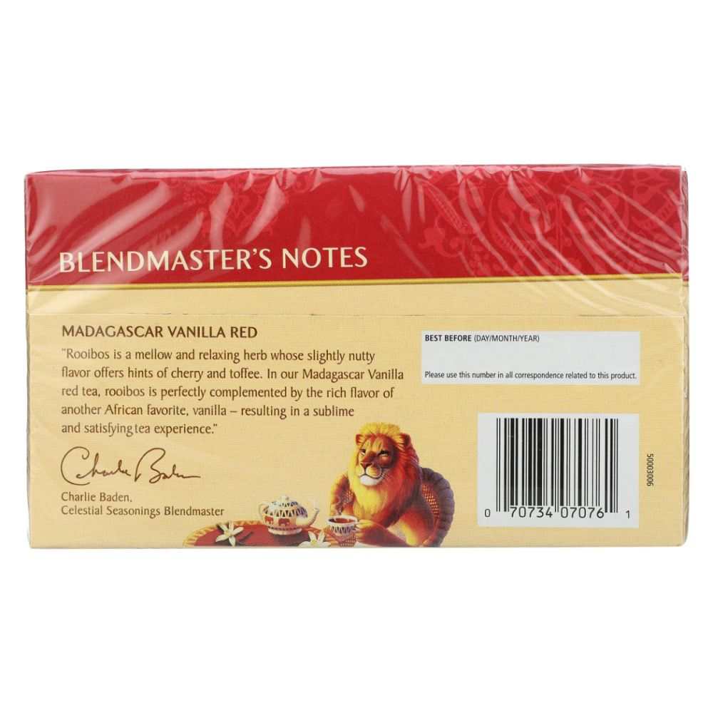 Celestial Seasonings Madagascar Vanilla Rooibos Herbal Blend Tea -20bg