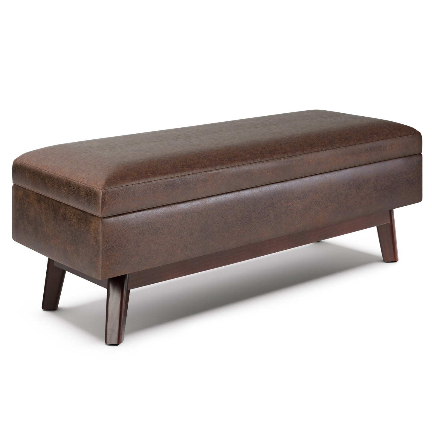 Owen 48" Wide Rectangular Storage Ottoman in Distressed Chestnut