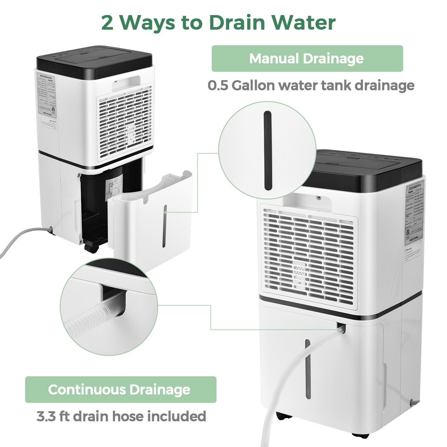 30 Pints 1500 Sq. ft Dehumidifier for Medium to Large Room with Indicator