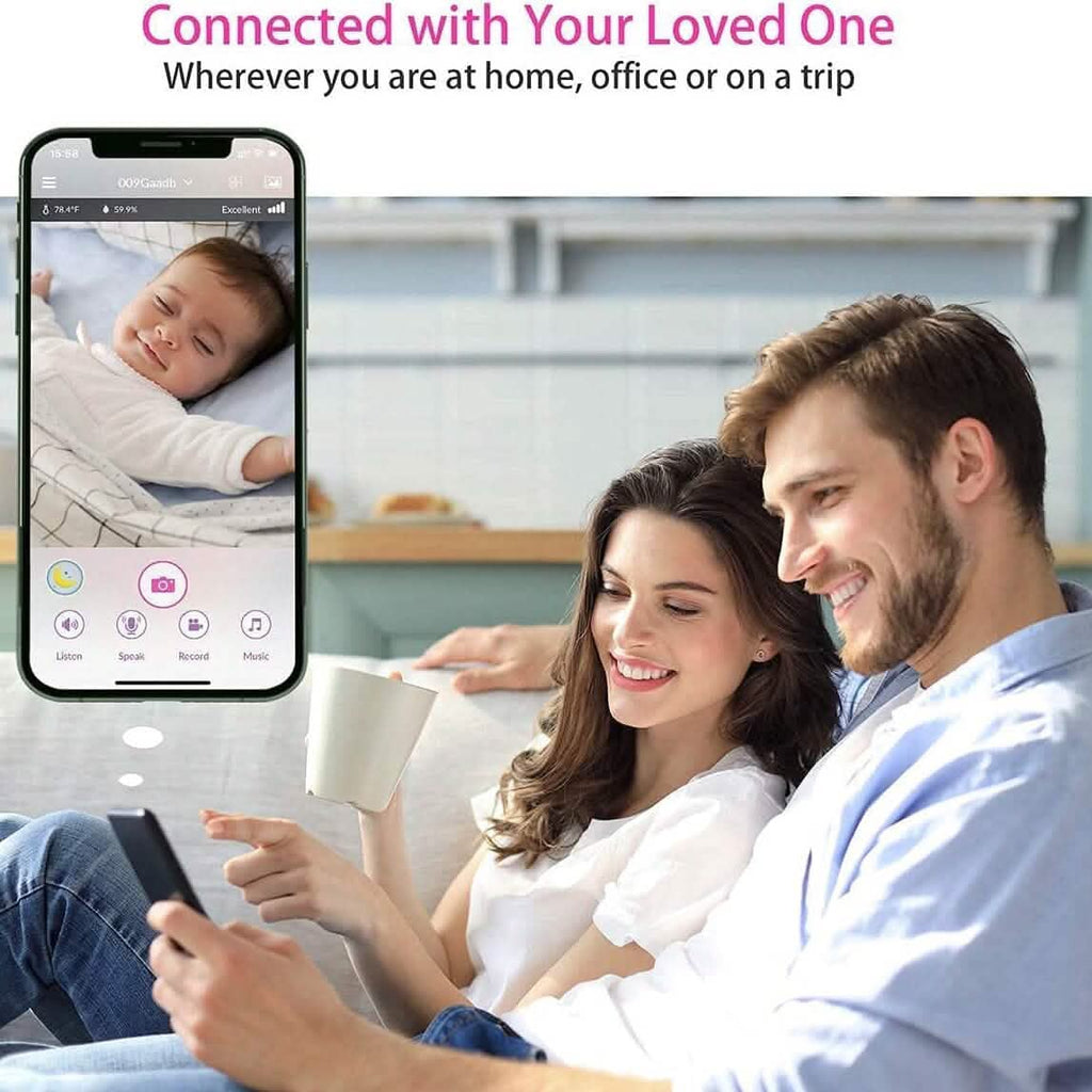 iBaby M8 Moniteur Bébé Connecté 2K, Panoramique 355°, Inclinaison 110° et Audio Bidirectionnel (Reconditionné)