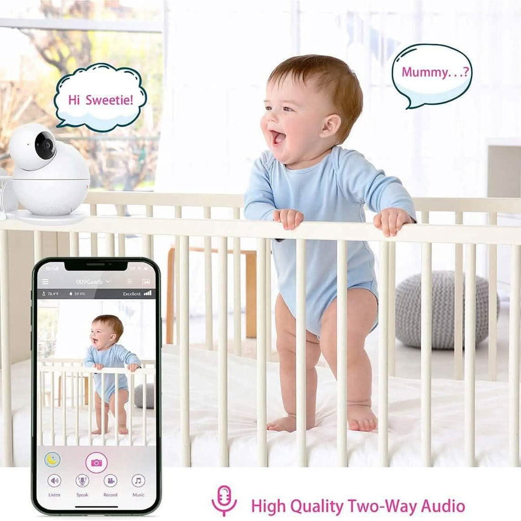 iBaby M8 Moniteur Bébé Connecté 2K, Panoramique 355°, Inclinaison 110° et Audio Bidirectionnel (Reconditionné)