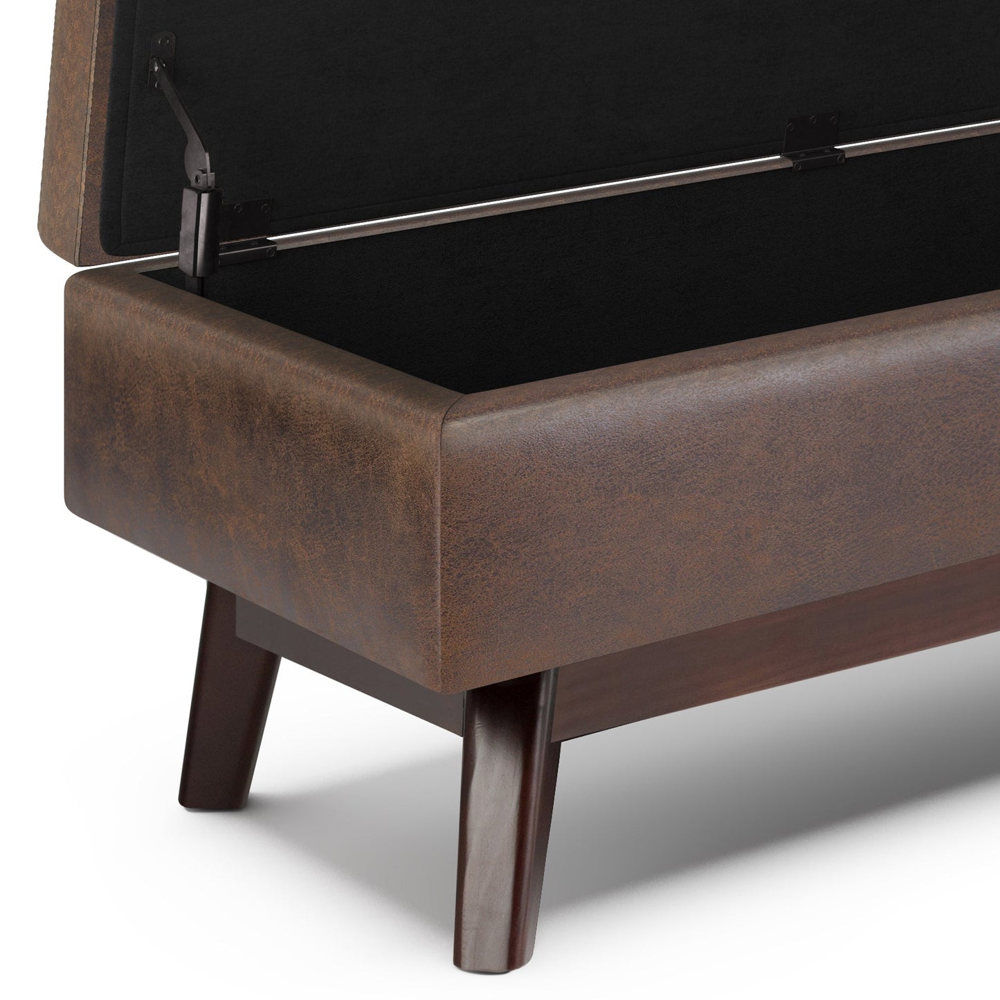 Owen 48" Wide Rectangular Storage Ottoman in Distressed Chestnut