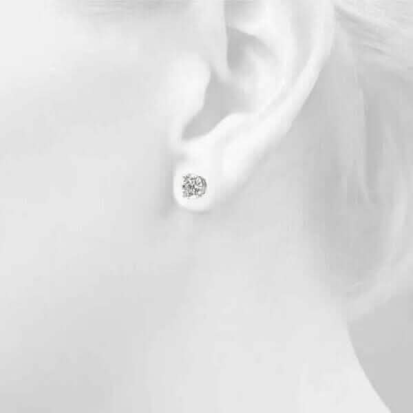 IGI Diamond Engagement Earrings VS1 D Round 4.34 Carat Lab Created Eye Clean