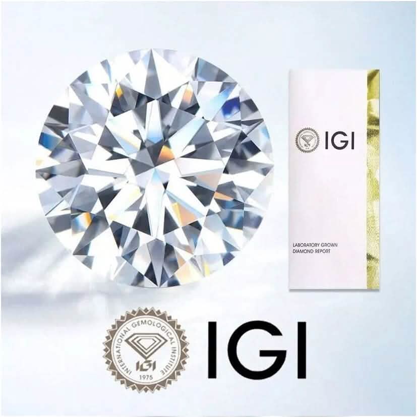 IGI、F/VS1、3 CT ソリティア ラボ育成 ラウンド ダイヤモンド スタッド ピアス 950 プラチナ