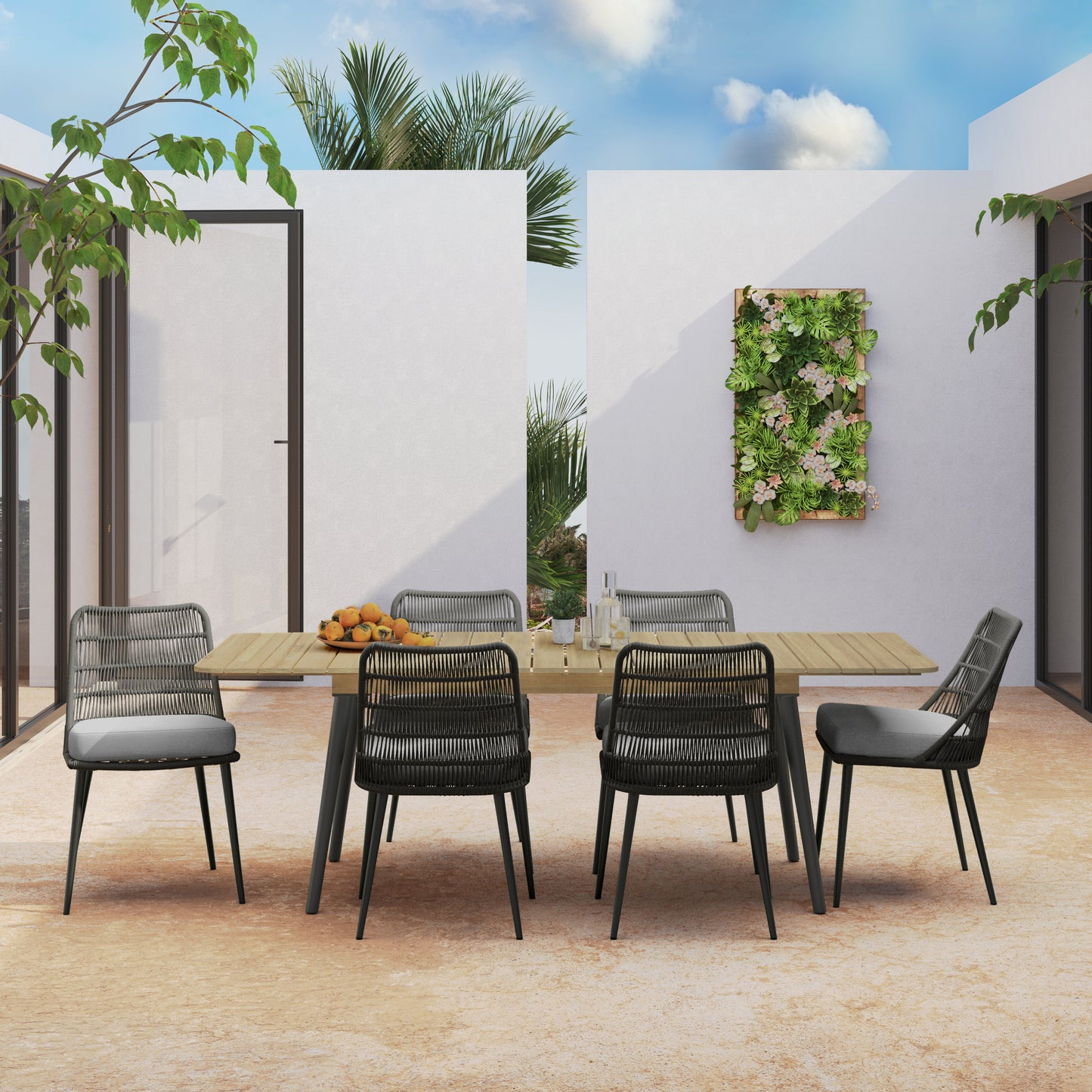 Beachside Outdoor Extendable Dining Table - Light Teak