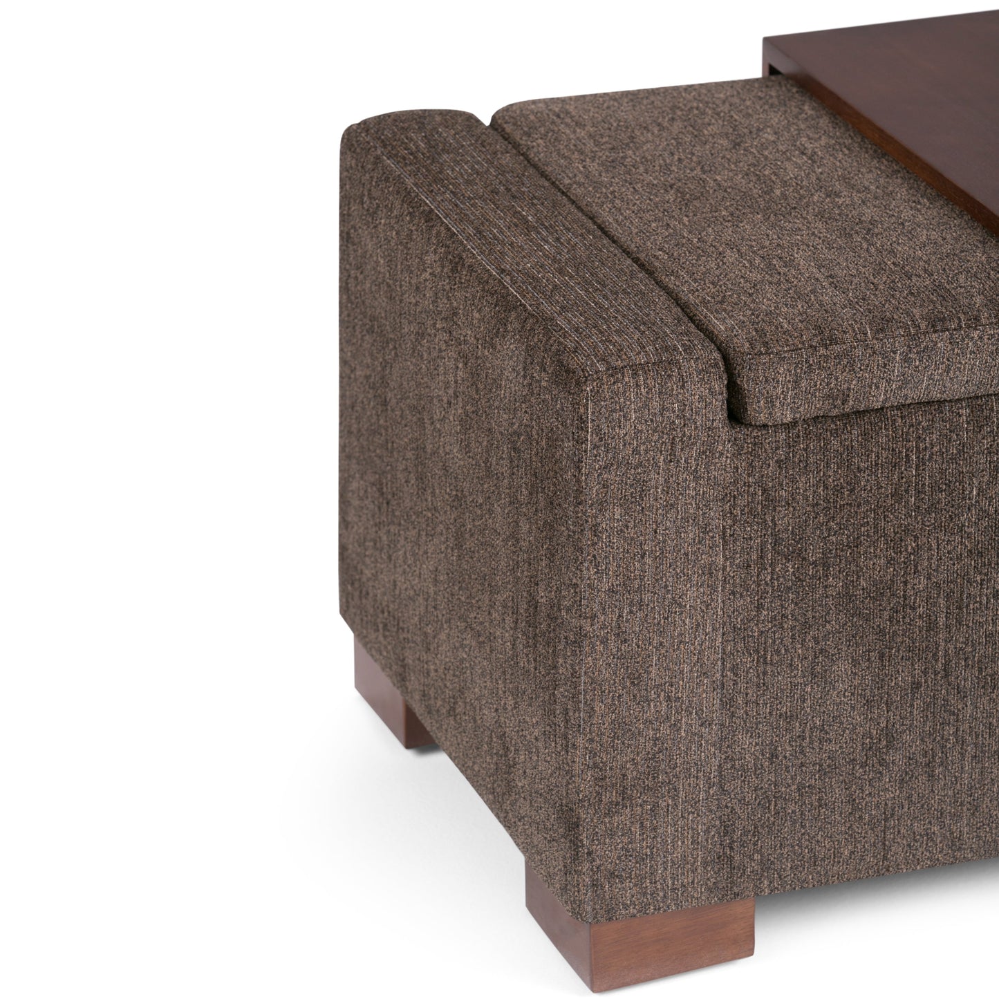 Bretton 42 Inch Wide Lift Top Storage Ottoman in Deep Umber