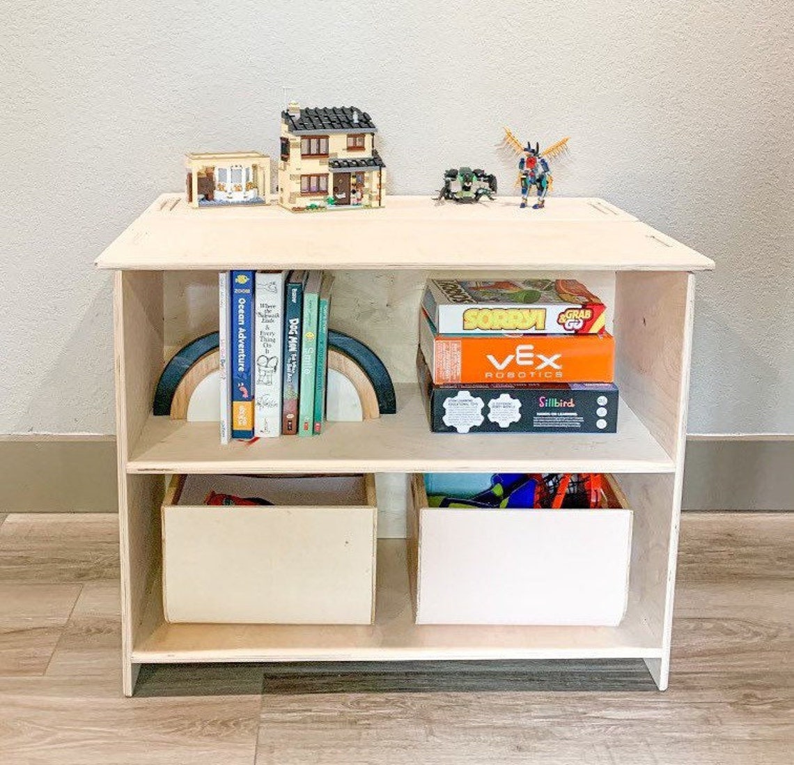 BEAU- Toy Shelf + Hidden Storage 31"