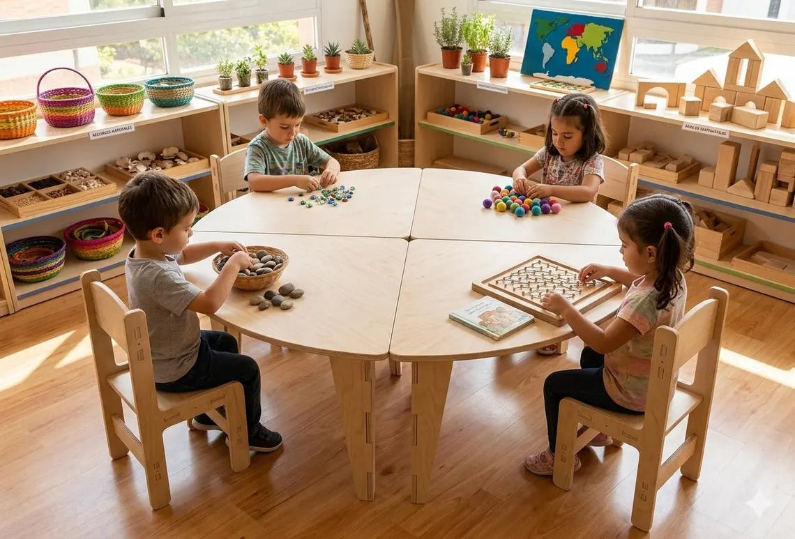 ARI- Semi-Circle Table with Set of 4 Chairs