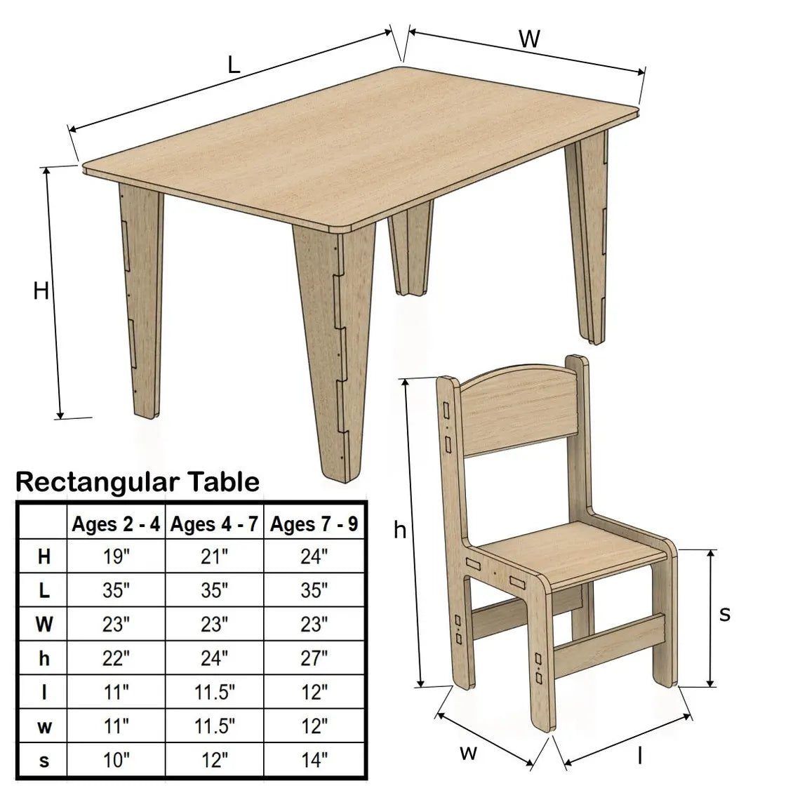 REMI- Rectangular Table with Set of 4 Chairs