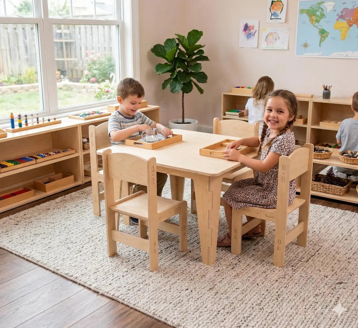 SCARLETT- Square Table with Set of 4 Chairs