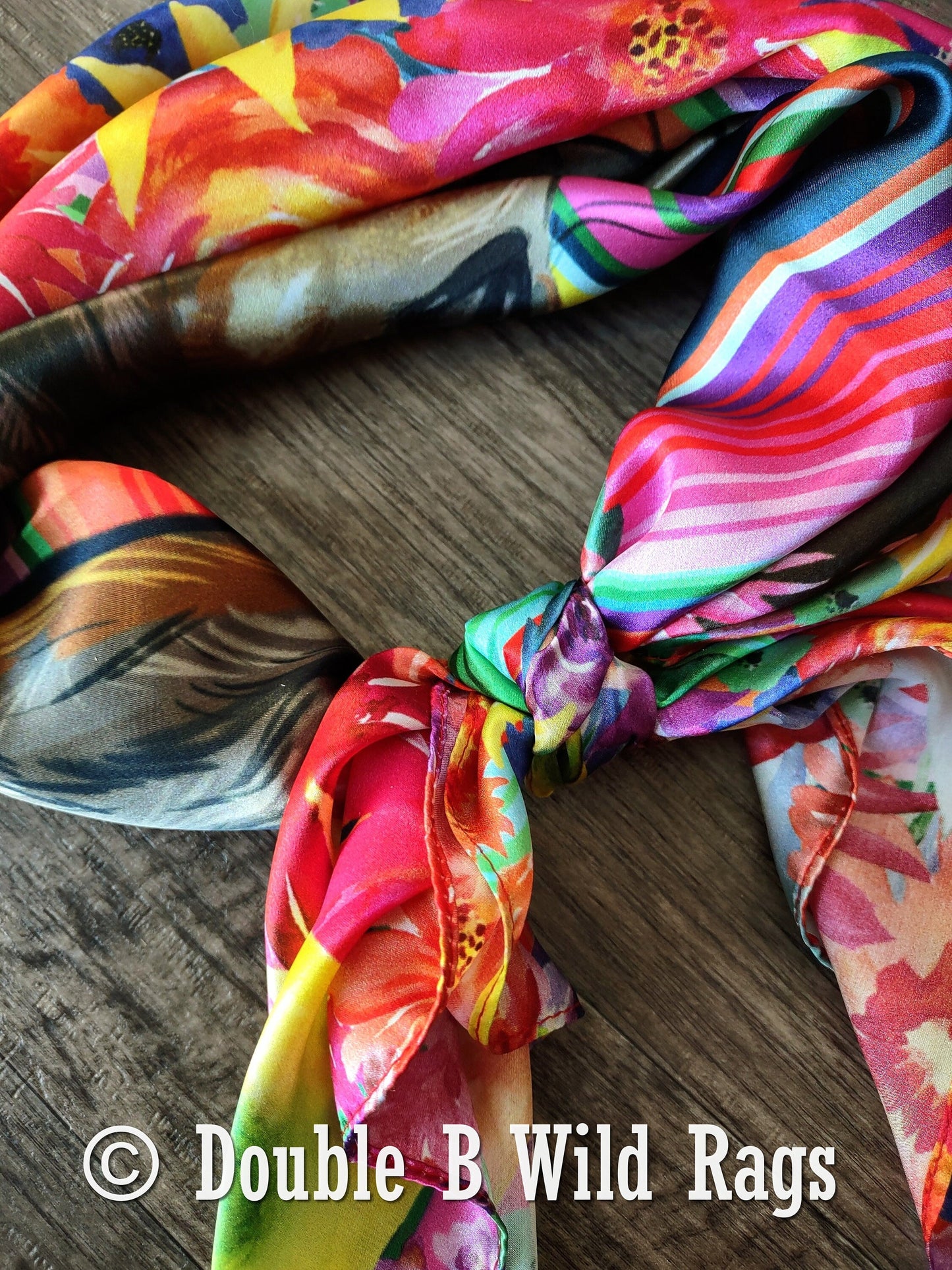 Wild Rag 100% Silk Fiesta Serape Donkey Burro Floral Border Cowboy Western Neck Scarf Bandanna by Double B Wild Rags