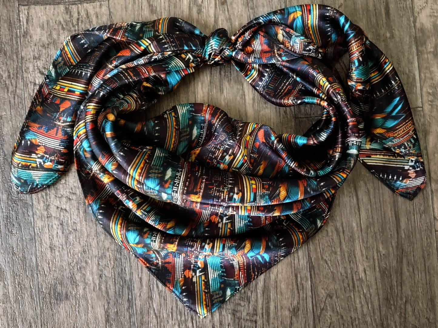 Wild Rag 100% SILK Seed Bead Native Style Cowboy Western Neck Scarf Bandanna by Double B Wild Rags
