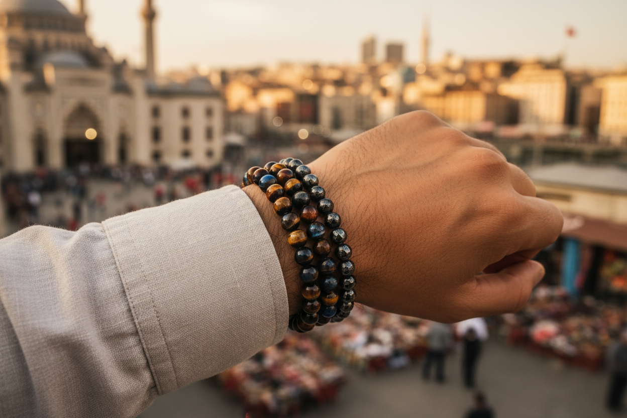 Multi-Color Tiger Eye Round Bead Bracelet - Personal Power
